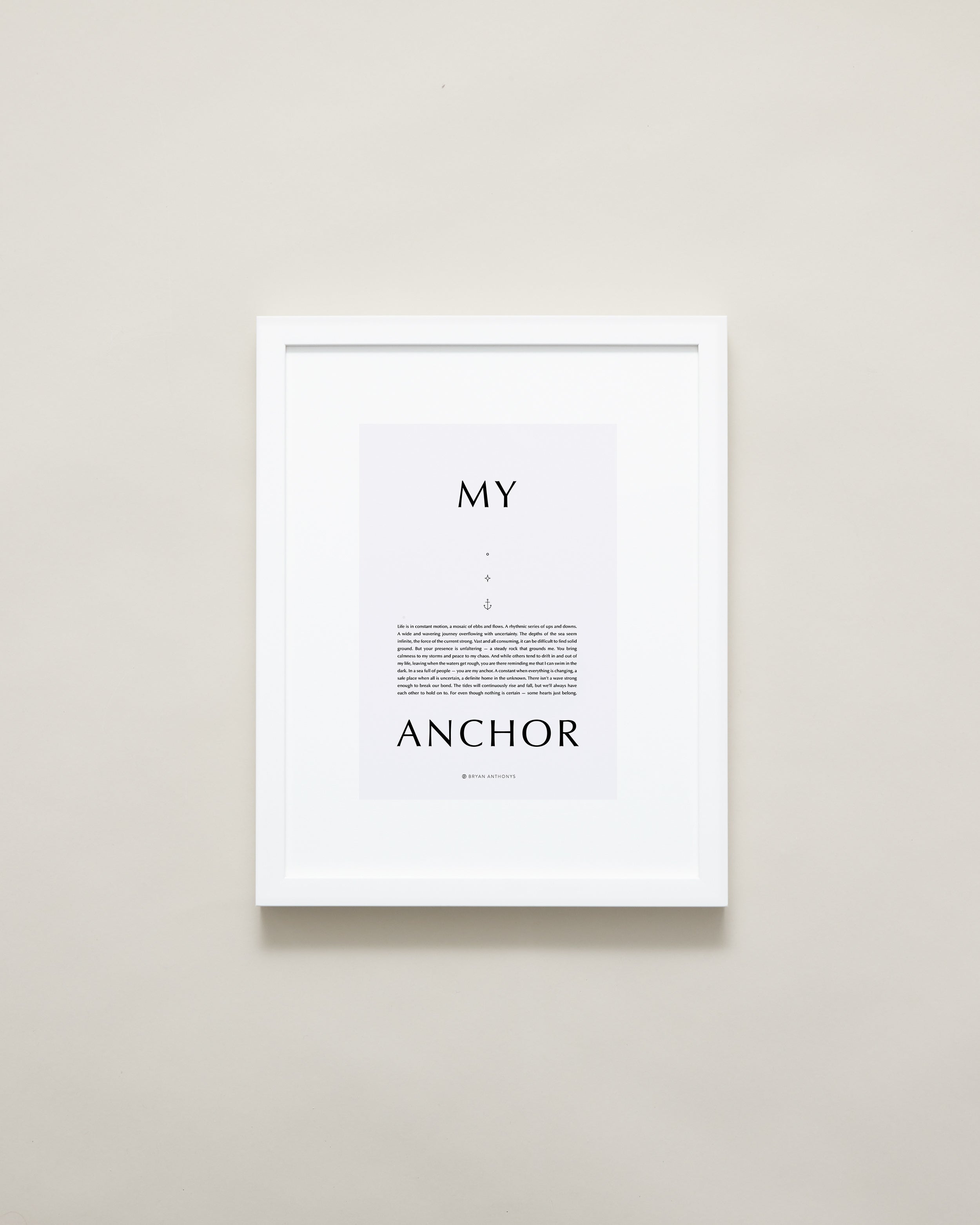 Bryan Anthonys Home Decor Purposeful Prints My Anchor Iconic Framed Print Gray Art With White Frame 11x14