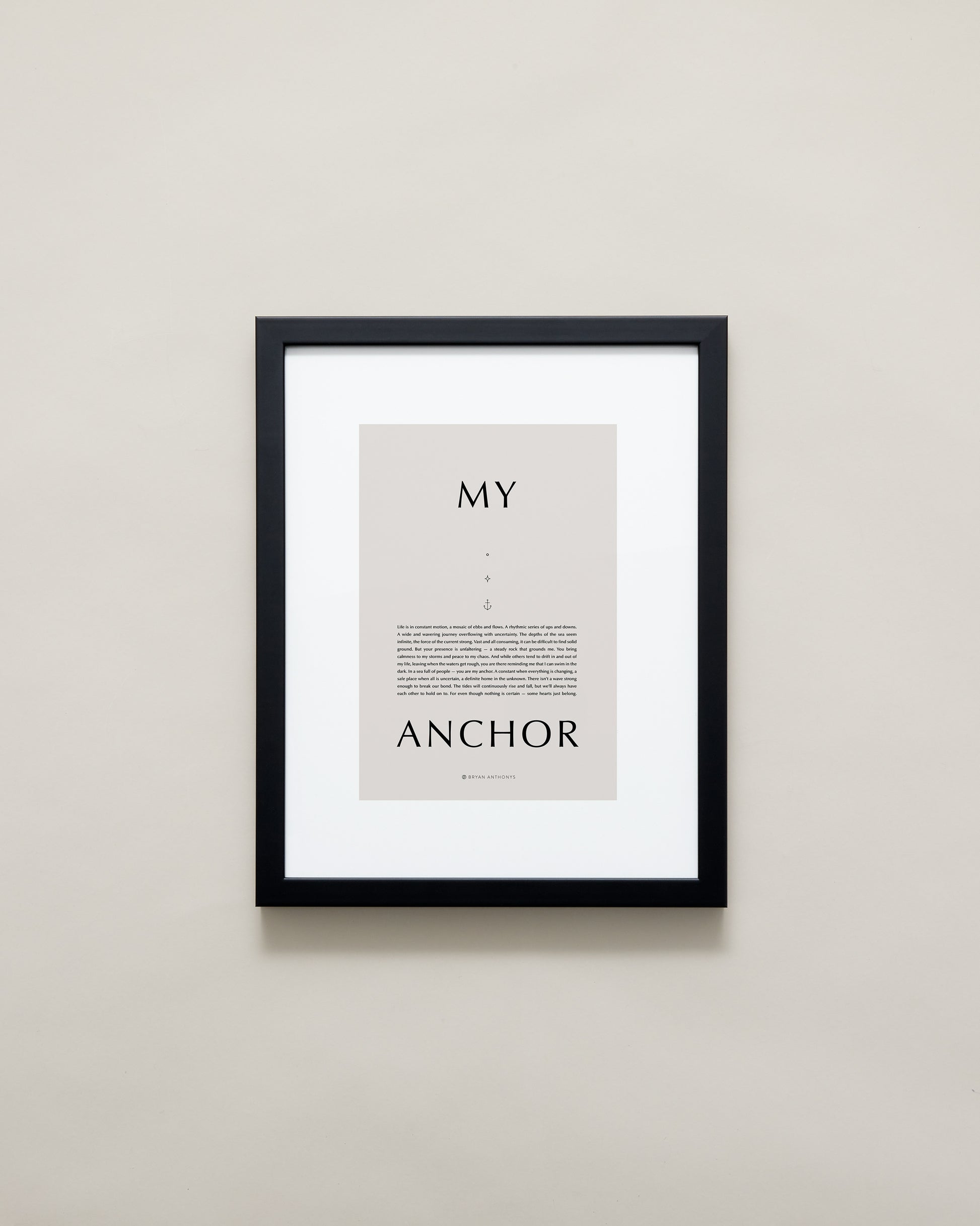 Bryan Anthonys Home Decor Purposeful Prints My Anchor Iconic Framed Print Tan Art With Black Frame 11x14