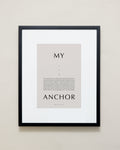 Bryan Anthonys Home Decor Purposeful Prints My Anchor Iconic Framed Print Tan Art With Black Frame 16x20