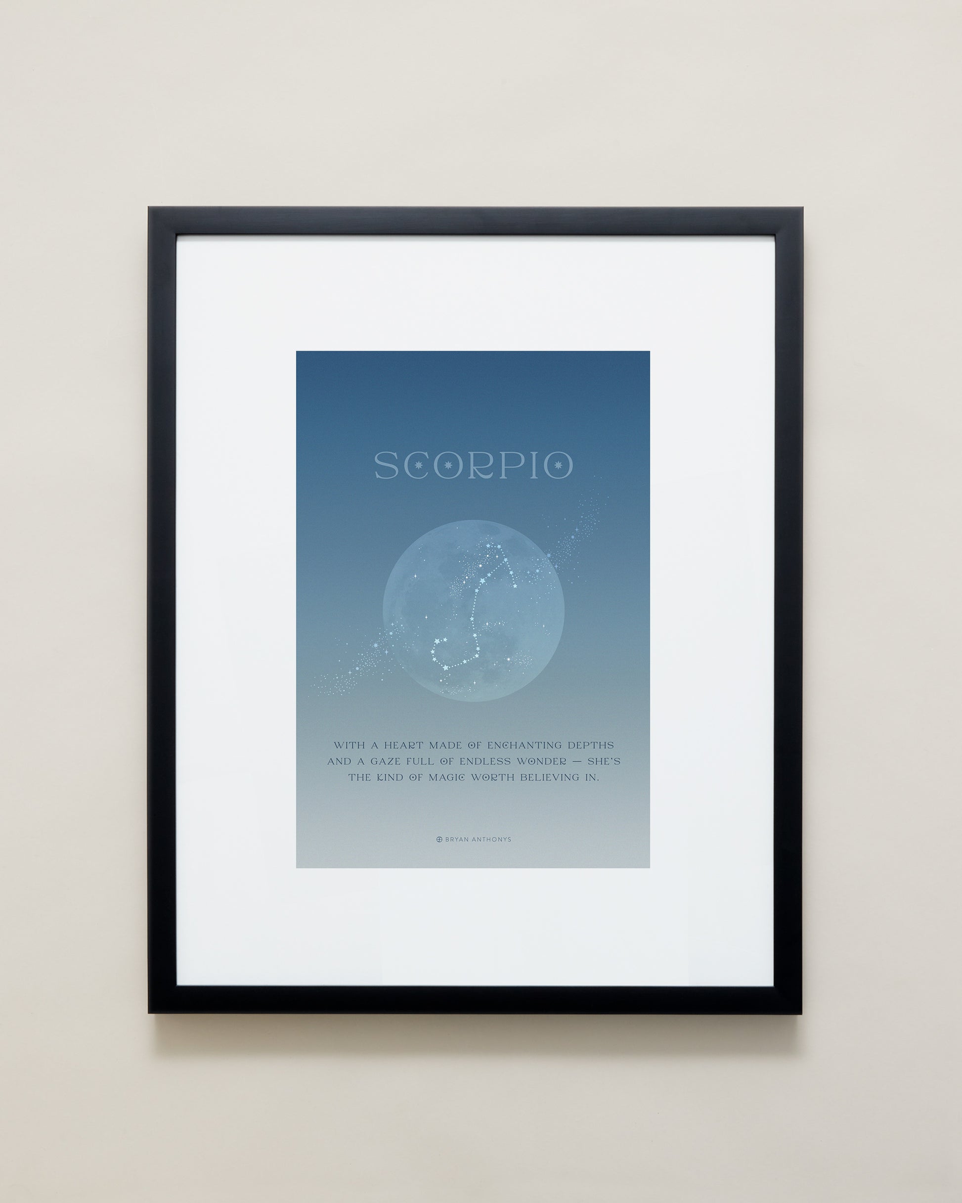 Bryan Anthonys Scorpio Zodiac Moon Framed Graphic Print Black Frame 16x20