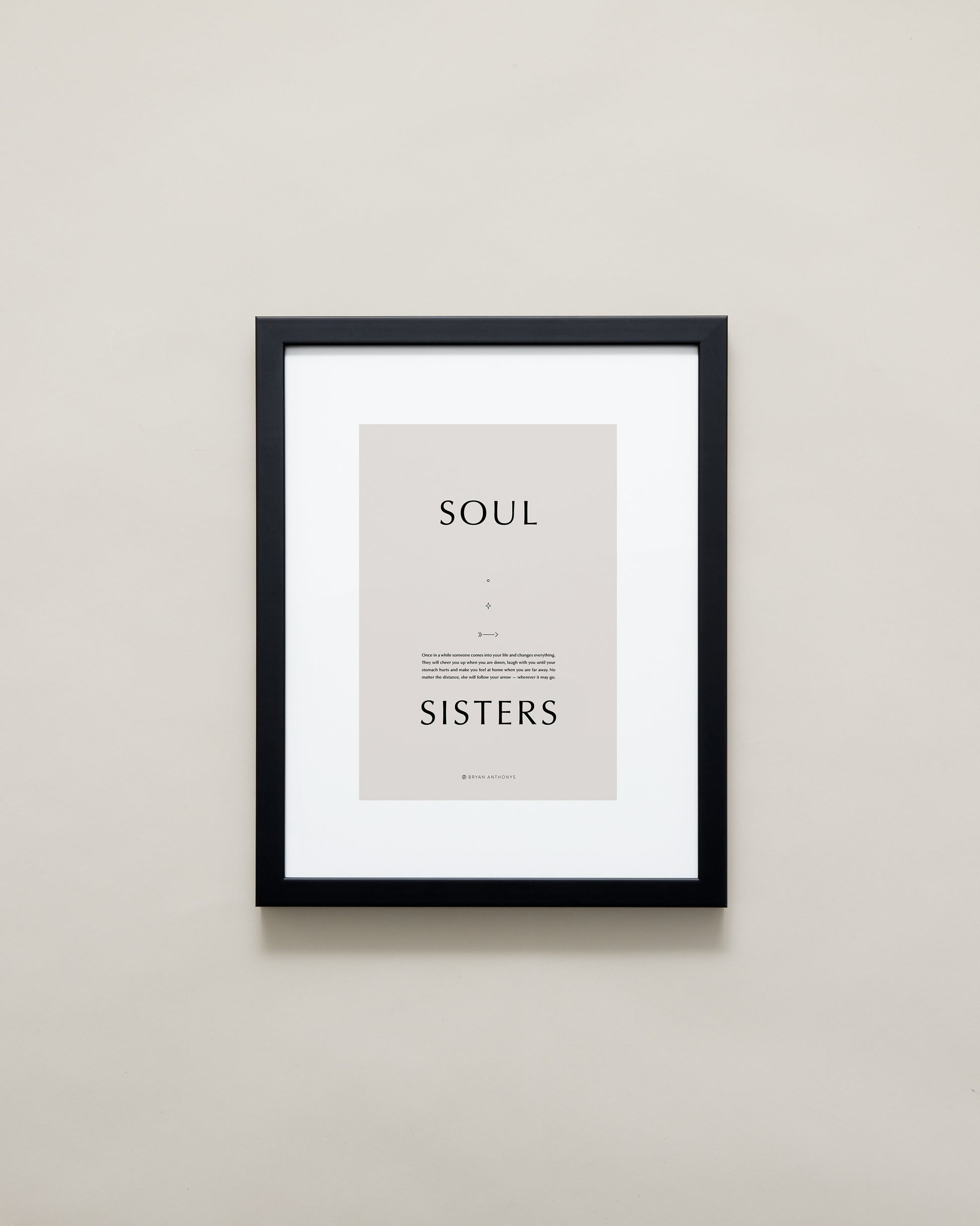 Bryan Anthonys Home Decor Purposeful Prints Soul Sisters Iconic Framed Print Tan Art with Black Frame 11x14