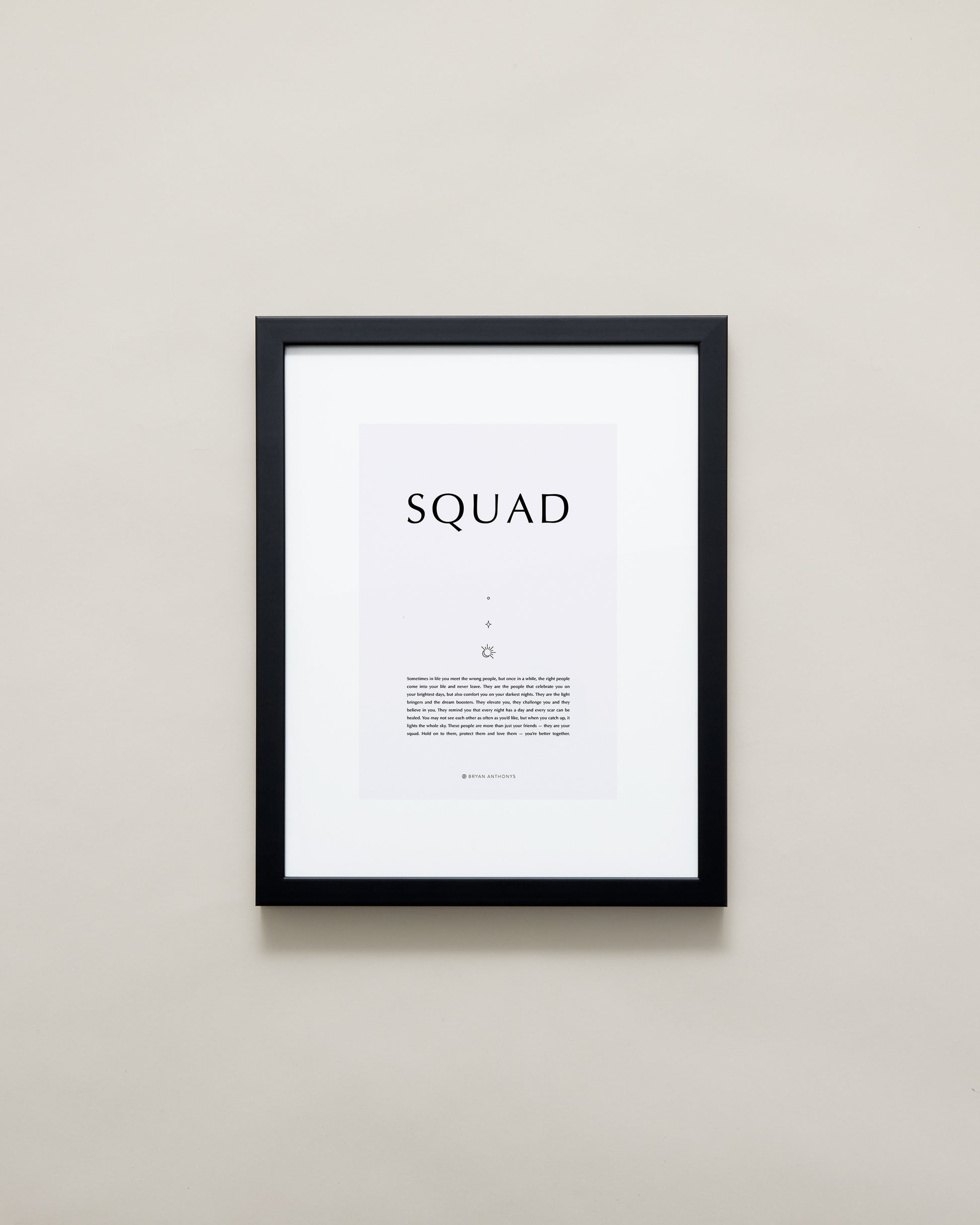 Bryan Anthonys Home Decor Purposeful Prints Squad Iconic Framed Print Gray Art Black Frame 11x14