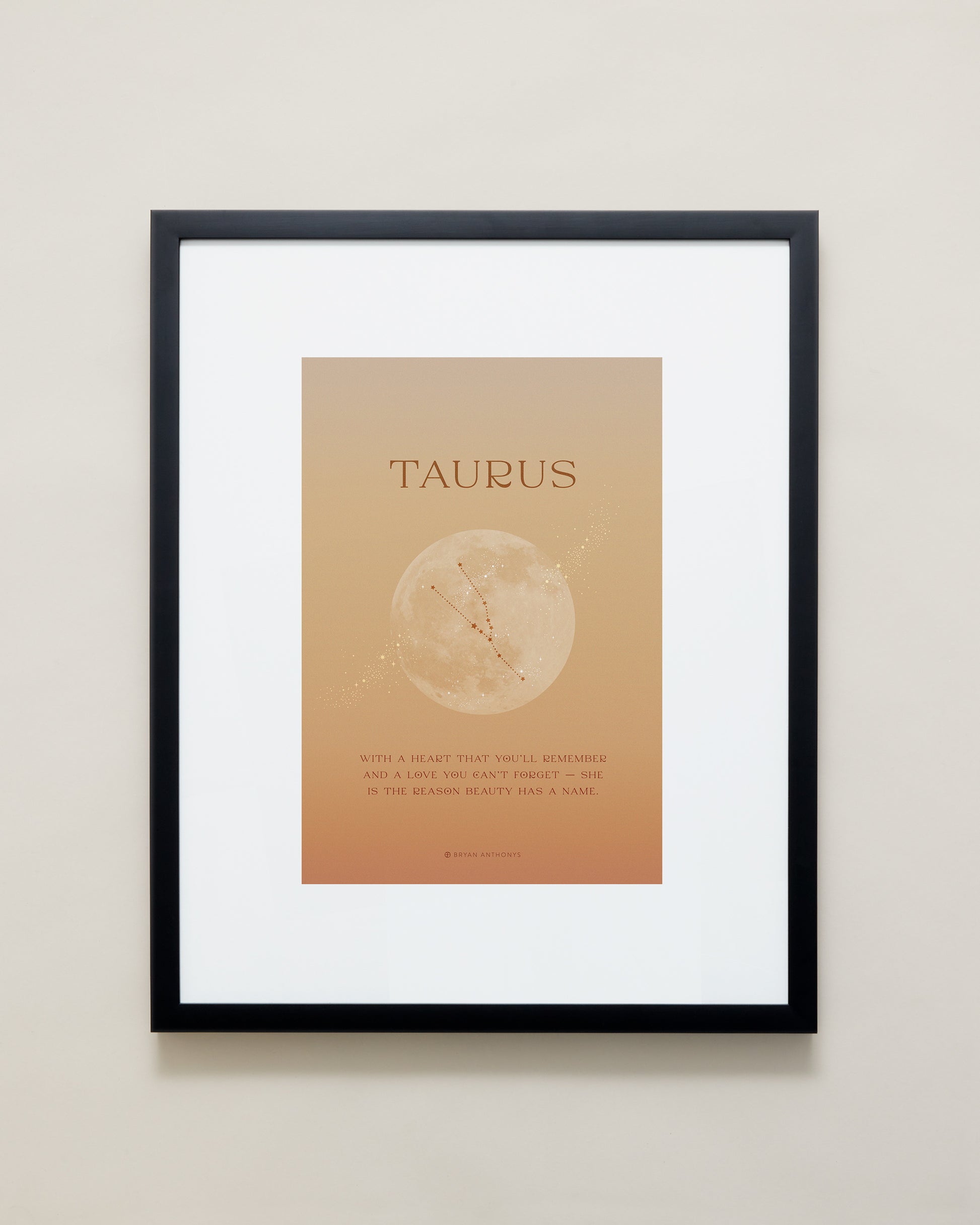 Bryan Anthonys Taurus Zodiac Moon Graphic Framed Print Black Frame 16x20