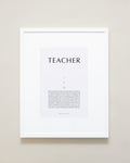 Bryan Anthonys Home Decor Purposeful Prints Teacher Iconic Framed Print Gray Art with White Frame 16x20