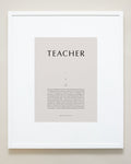 Bryan Anthonys Home Decor Purposeful Prints Teacher Iconic Framed Print Tan Art with White Frame 20x24