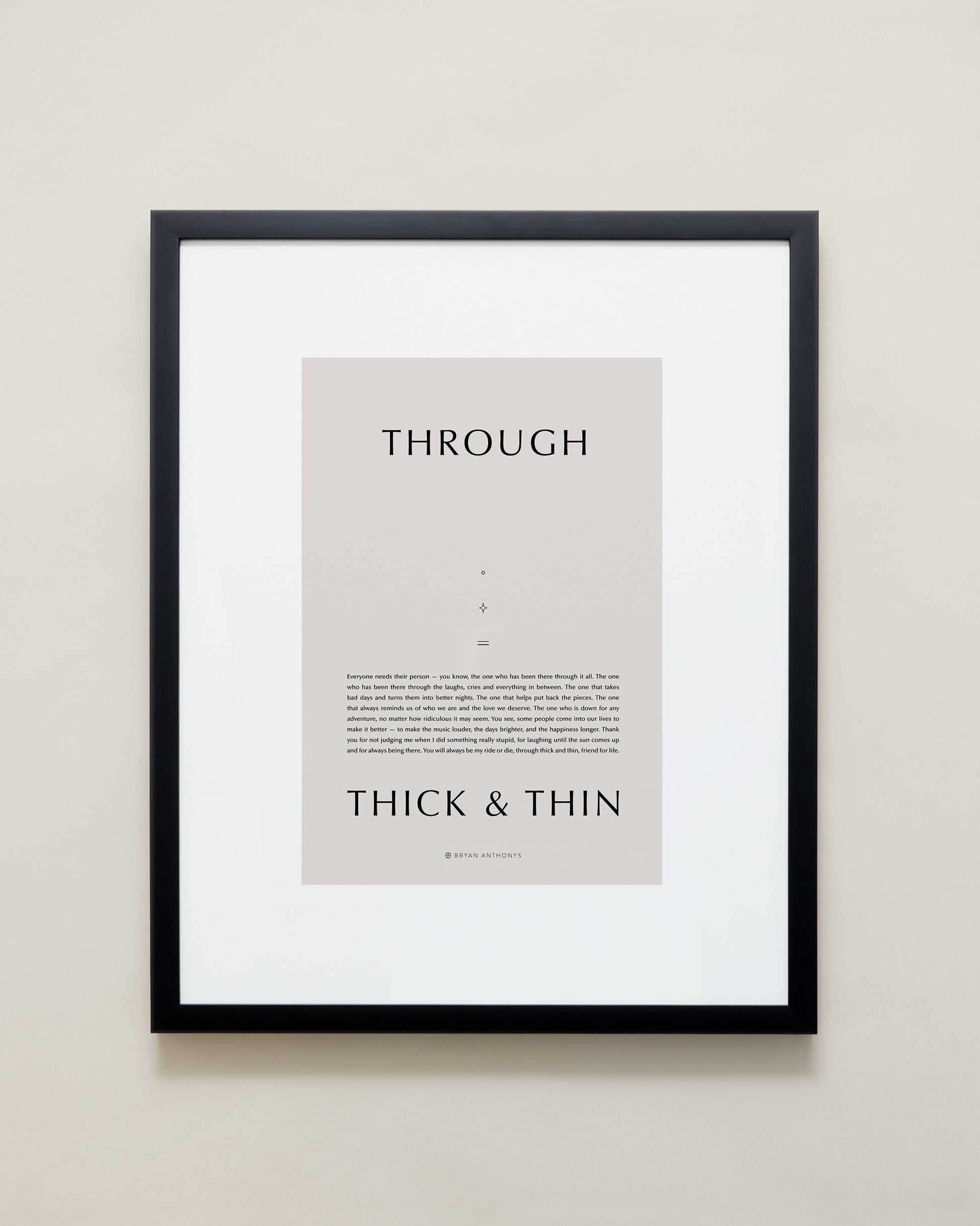 Bryan Anthonys Home Decor Purposeful Prints Through Thick & Thin Iconic Framed Print Tan Art With Black Frame 16x20