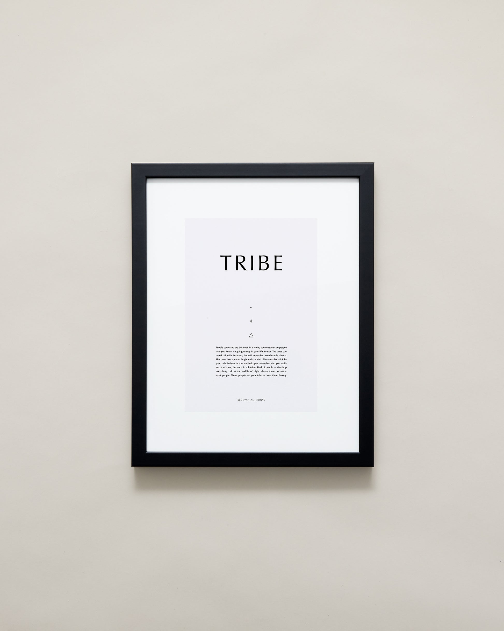 Bryan Anthonys Home Decor Purposeful Prints Tribe Iconic Framed Print Gray Art with Black Frame 11x14