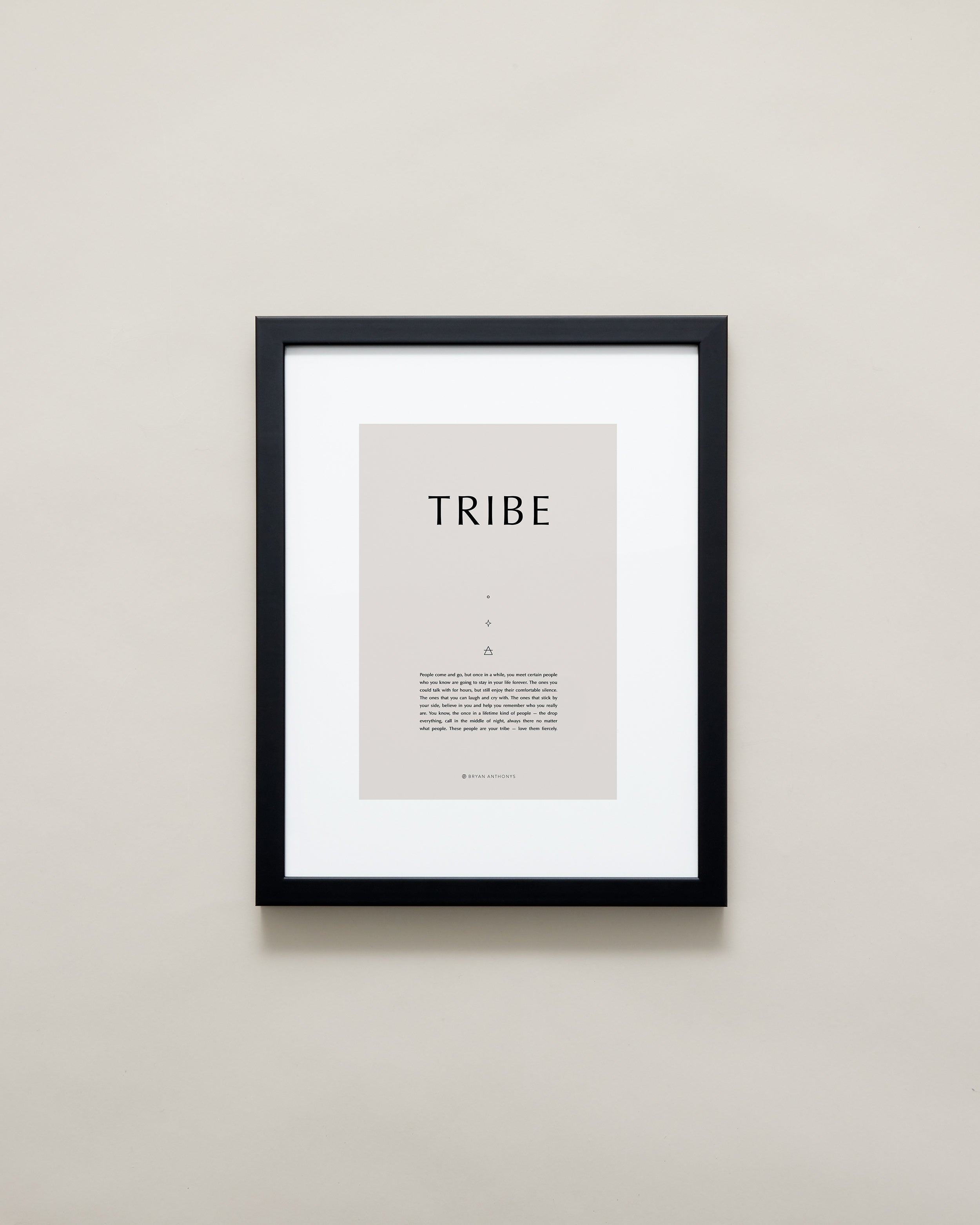 Bryan Anthonys Home Decor Purposeful Prints Tribe Iconic Framed Print Tan Art with Black Frame 11x14