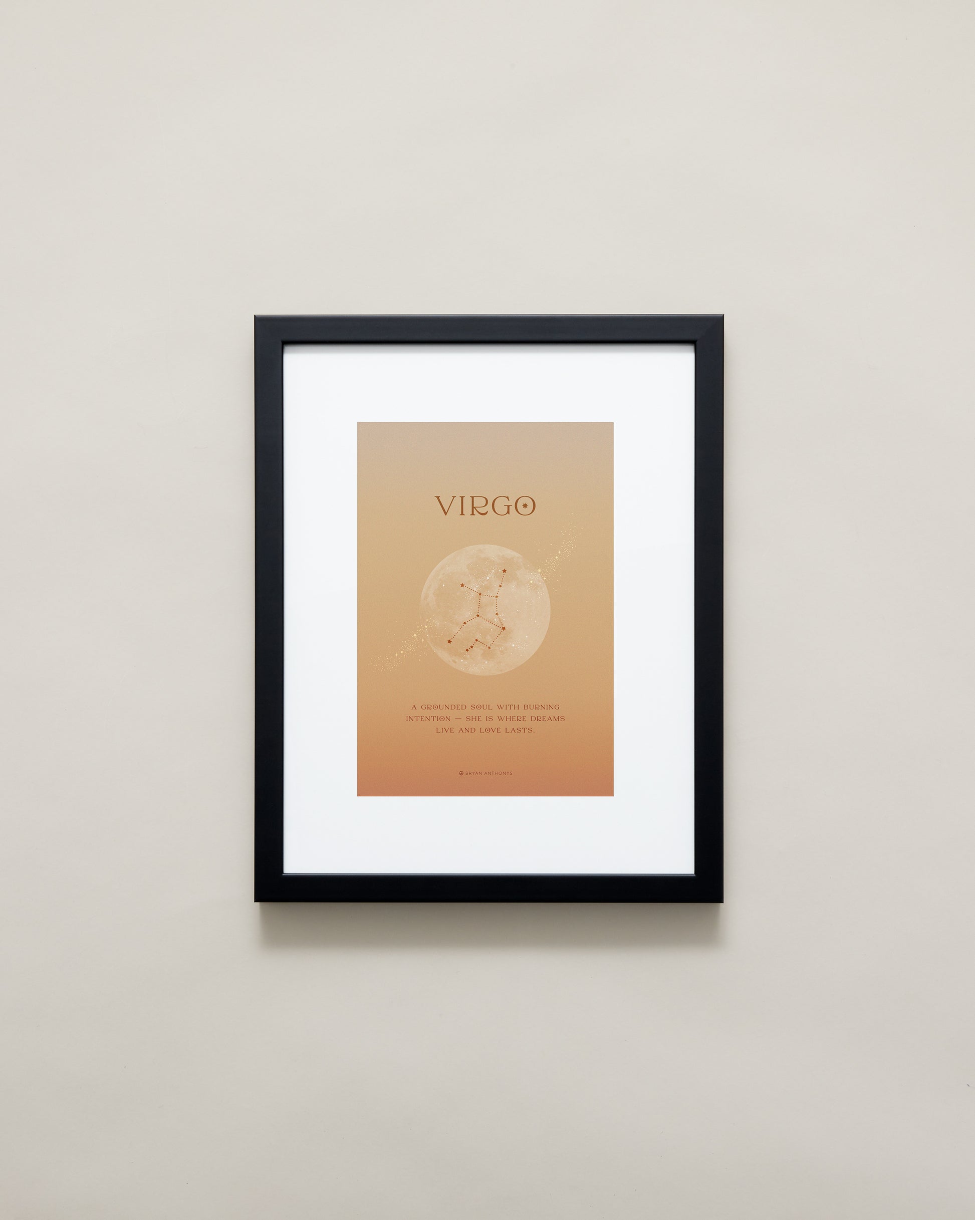 Bryan Anthonys Virgo Zodiac Moon Graphic Framed Print Black Frame 11x14