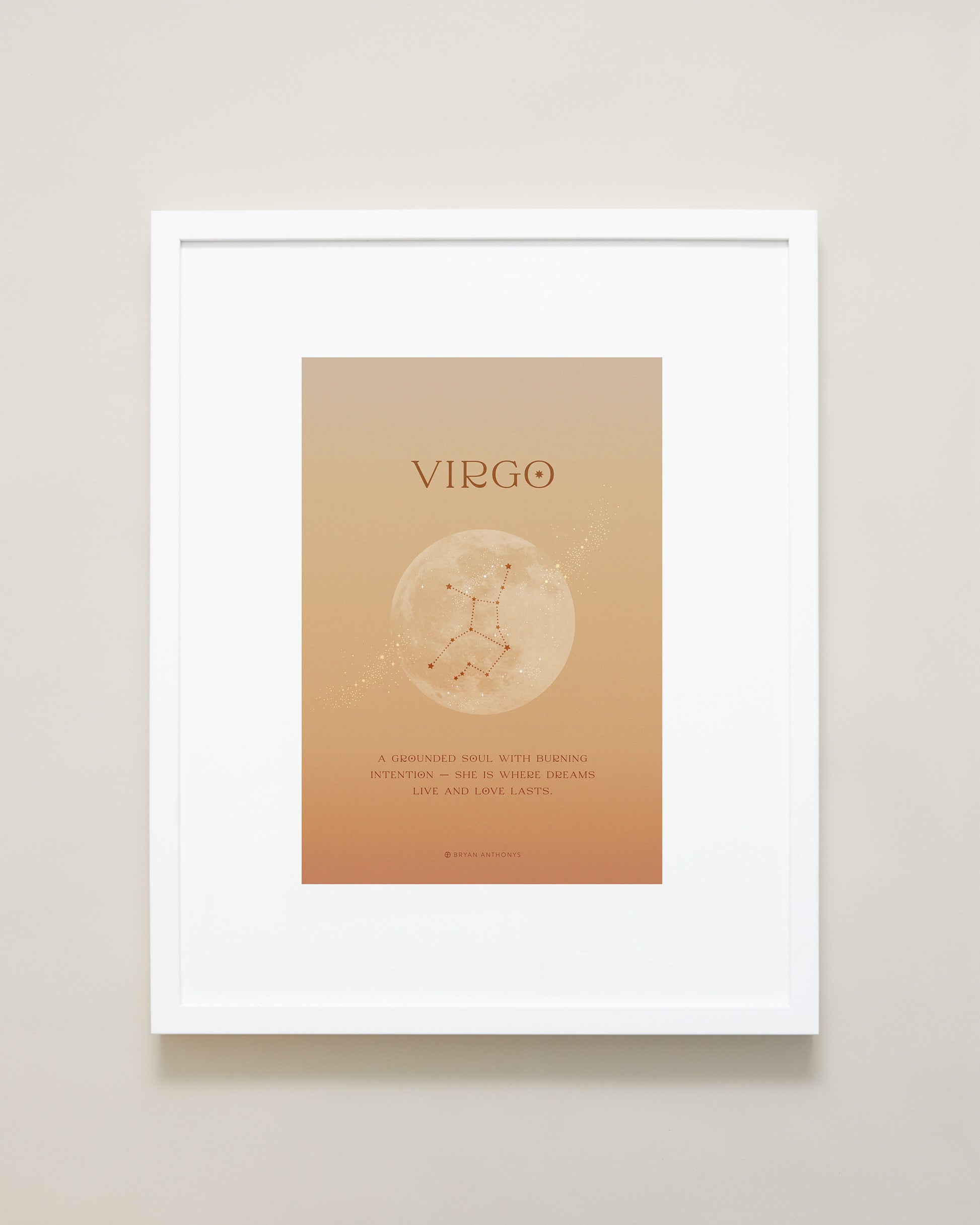 Bryan Anthonys Virgo Zodiac Moon Graphic Framed Print White Frame 16x20