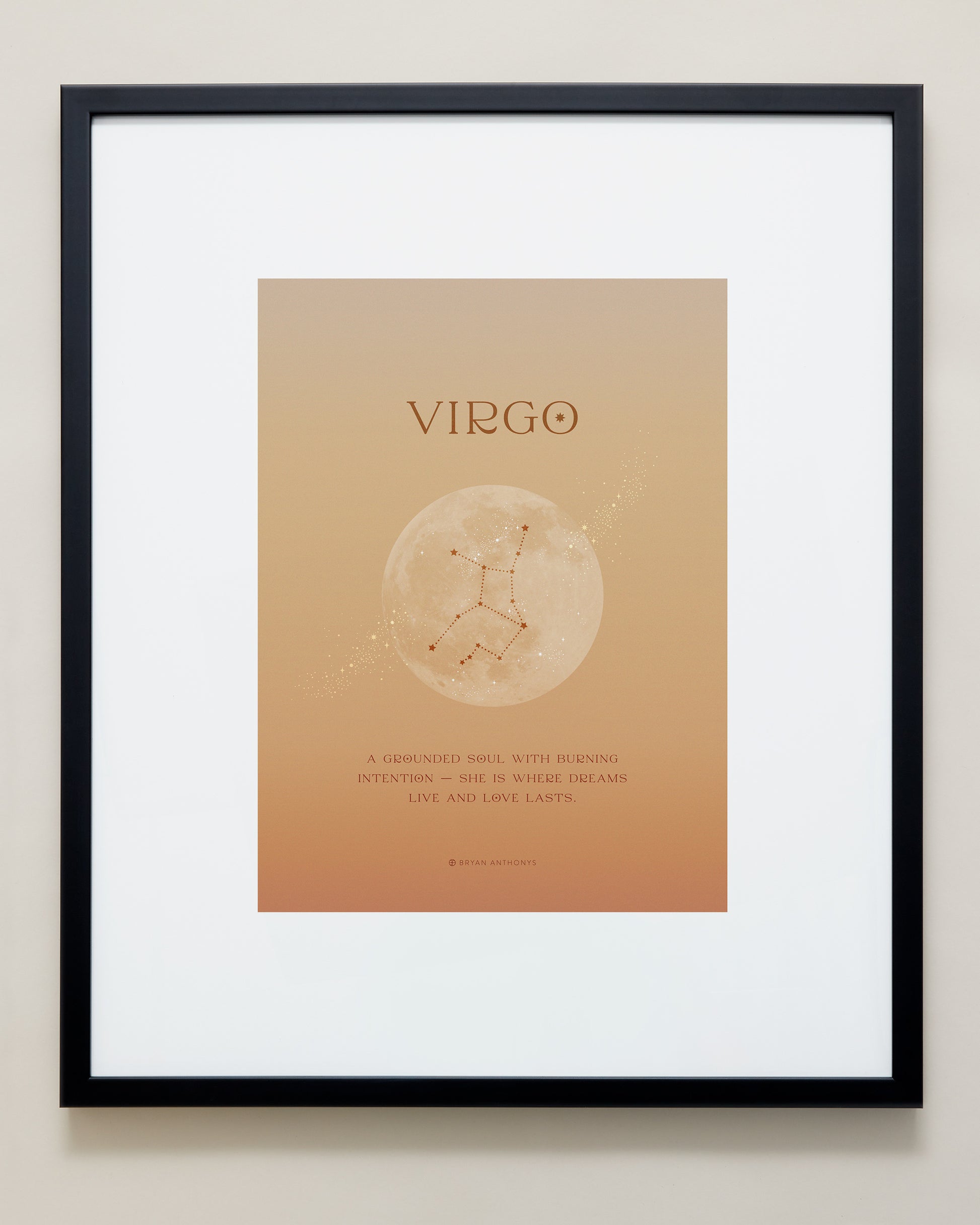 Bryan Anthonys Virgo Zodiac Moon Graphic Framed Print Black Frame 20x24