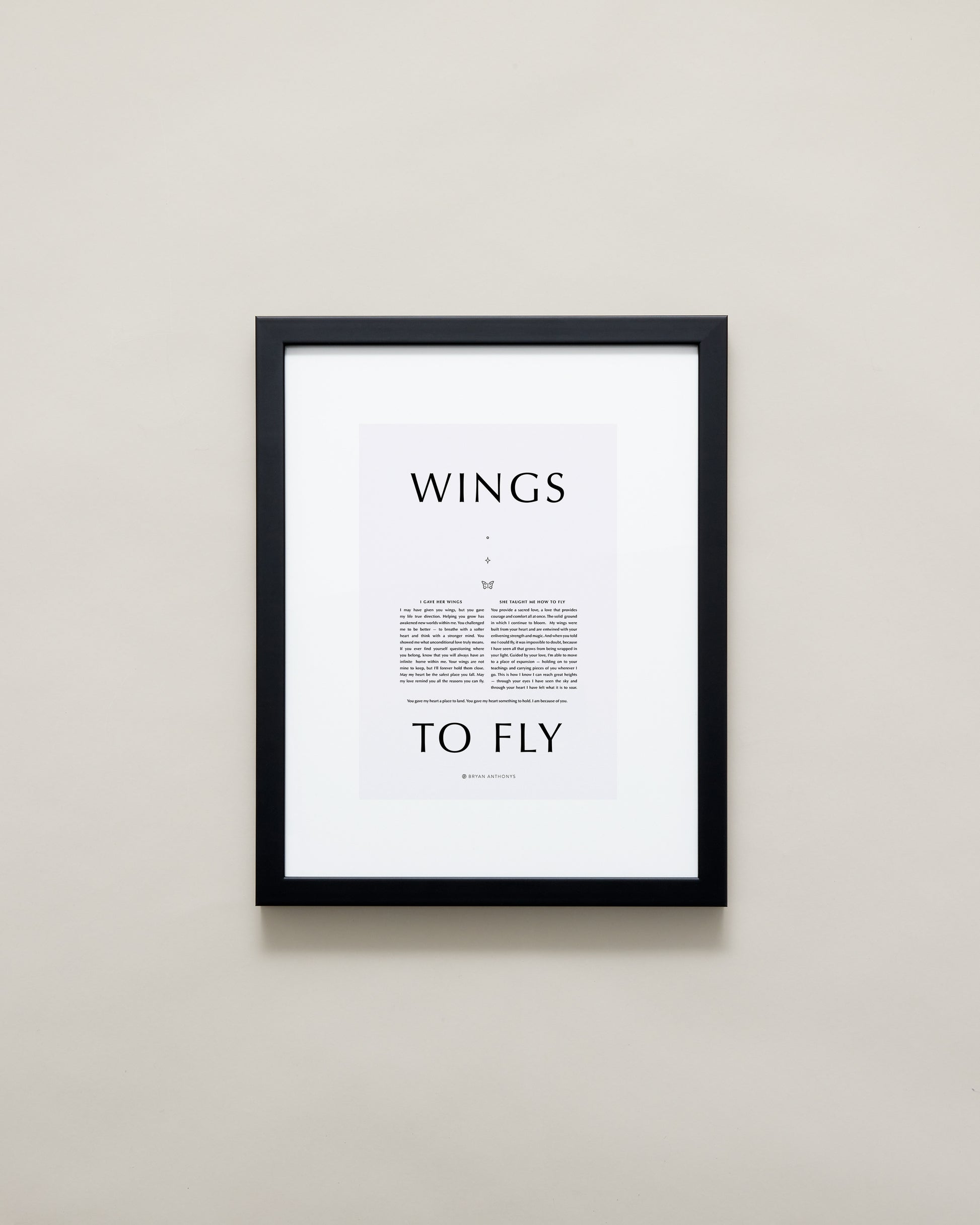 Bryan Anthonys Home Decor Wings To Fly Framed Print 11x14 Black Frame with Gray