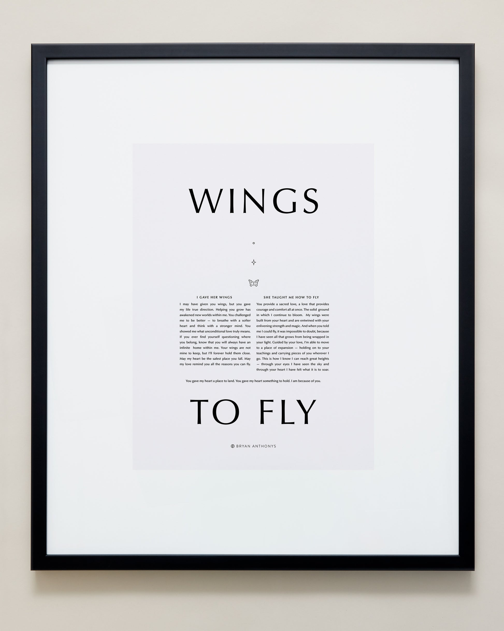 Bryan Anthonys Home Decor Wings To Fly Framed Print 20x24 Black Frame with Gray