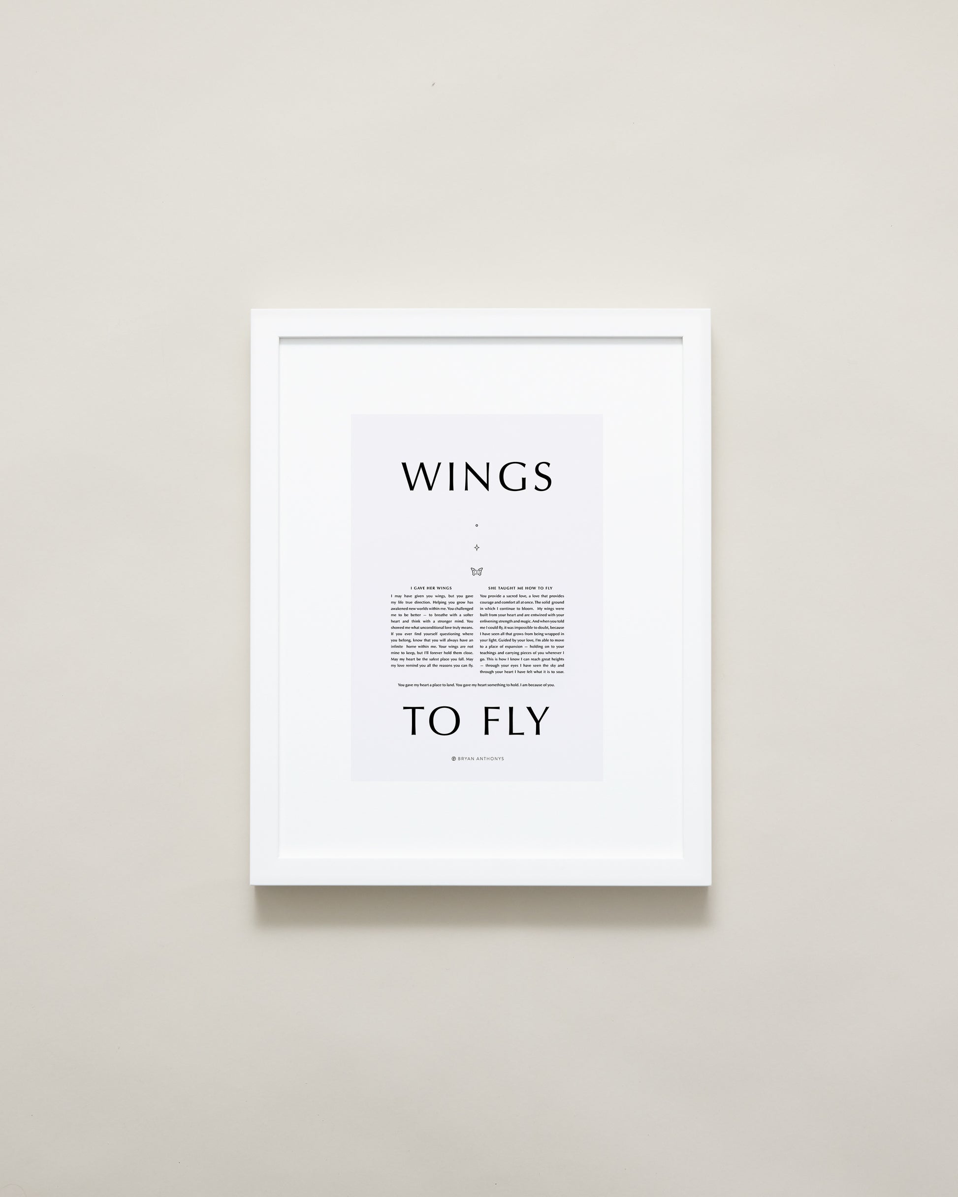 Bryan Anthonys Home Decor Wings To Fly Framed Print 11x14 White Frame with Gray