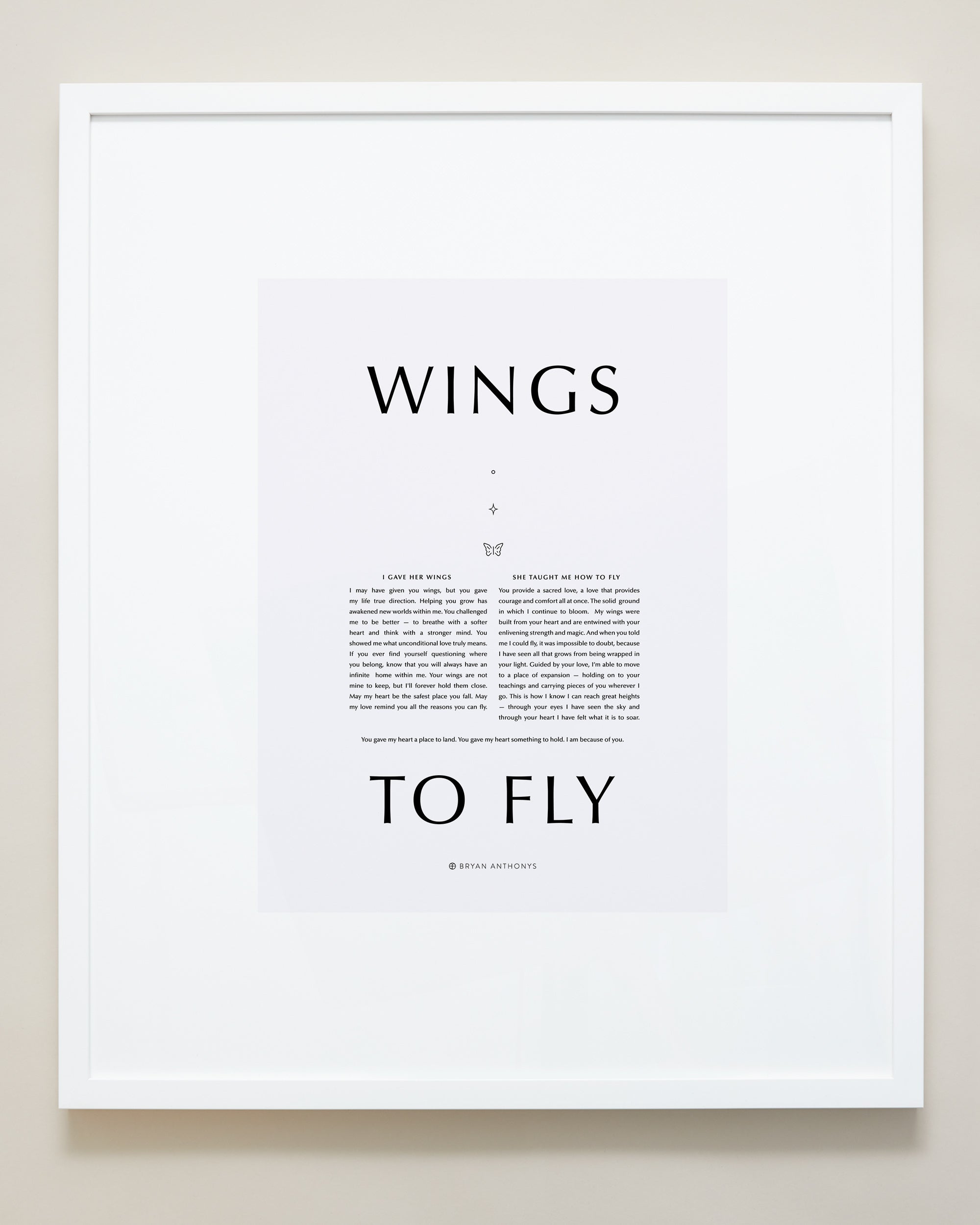 Bryan Anthonys Home Decor Wings To Fly Framed Print 20x24 White Frame with Gray