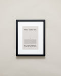 Bryan Anthonys Home Decor Purposeful Prints You Are My Sunshine Iconic Framed Print Tan Art With Black Frame 11x14